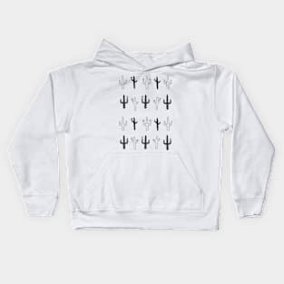 Black and White Cactus Kids Hoodie